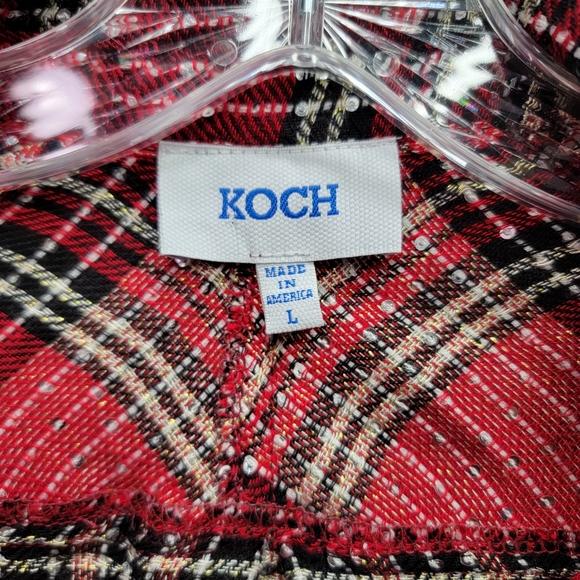 KOCH LYLE PLAID BOXY BUTTON TOP, SIZE L - Picture 5 of 8